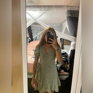 Mi Ami Olive Green Floral Dress